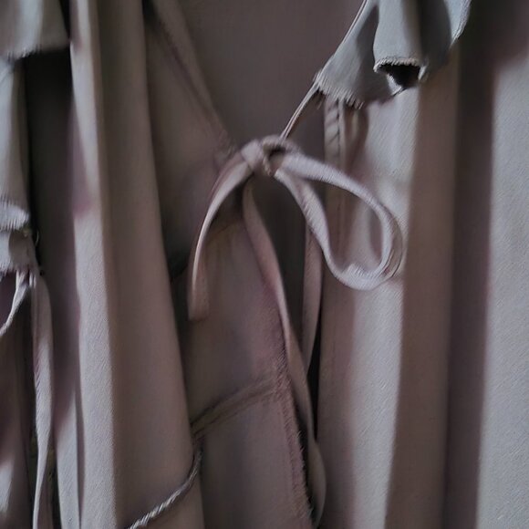 MOHITO - Ruffle Tie Waist Mini Dress Steel Blue - Picture 7 of 7